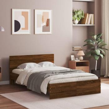 Cama con cabecero de Roble Marrón 135x190 cm