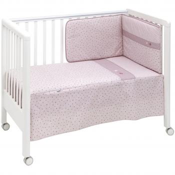 Cambrass Stela - Juego de colcha I/V + protector, 60 x 120 cm, color rosa