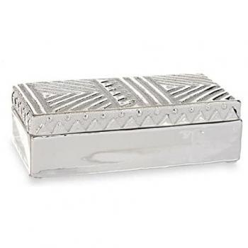 Caja-Joyero Cerámica Plateada Multicolor (10,2 x 6,3 x 20,5 cm)