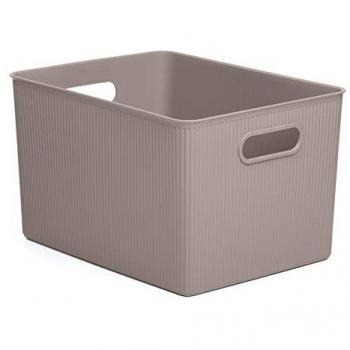 Cesto de Ordenación XL Baobab Taupe 22L, Polipropileno Sin BPA, Dimensiones 29.4 x 38.5 x 23 cm