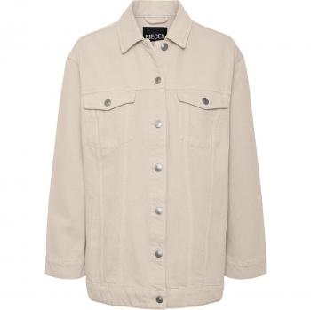 Chaqueta Vaquera Oversize Beige para Mujer Pieces Tika