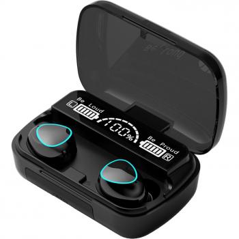 Auriculares TWS Bluetooth 5.1 Estéreo 9D Inalámbricos Deportivos Resistentes al Agua con Micrófono y Caja de Carga
