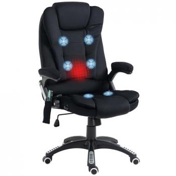 Sillón de Oficina Vinsetto con Masaje y Calor, Silla Giratoria Ergonómica Regulable en Altura, 120 kg de Capacidad