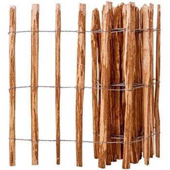Valla de estacas de madera de avellano 90x500 cm