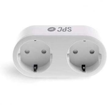 SPC Clever Plug Dual – Enchufe Inteligente Wi-Fi, con Control de Consumo, Compatible con Amazon Alexa y Google Home, 2 enchufes y gestión desde la App en el smartphone