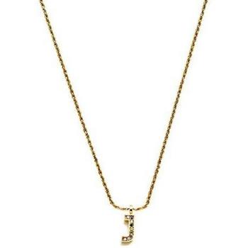 Gargantilla Pertegaz colección INICIALES mujer 41 cm. metal bañado oro colgante inicial J 1.5 cm.