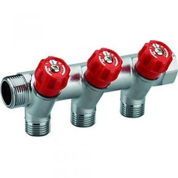 Colector de grifería rojo MF20x27 con 3 salidas macho 15x21 NOYON & THIEBAULT