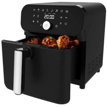 Cecotec Cecofry Smokin Duo 6000 Freidora de Aire 2000W 6L Negro, Doble Resistencia, 2 en 1 (Dorado Perfecto y Posibilidad de Ahumar), 13 Men