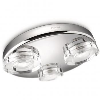 Philips InStyle Mira - Plafón con 3 focos, LED, 7,5 W, 2700 K, luz blanca cálida, 40°, compatible con reguladores de intensidad, color gris