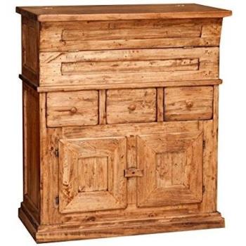 Aparador de madera maciza de tilo con acabado natural 81x45x92 cm - Made in Italy