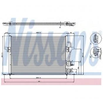 Condensador de aire acondicionado NISSENS 94308 sin secador, Aluminio, compatible con FORD MONDEO 2, refrigerante R134a