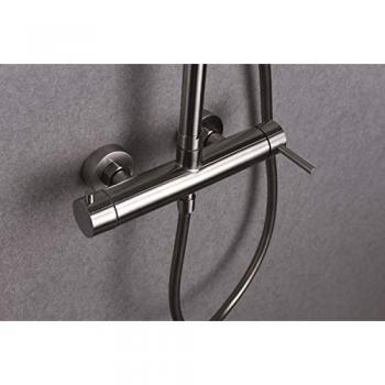 Columna de Ducha Extensible Imex BDK034 - Acero Inoxidable S.304, Monomando Color Acero para Interior/Exterior