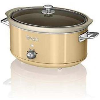 Swan Retro SF17031CN Olla Cocción Lenta 6,5L Recipiente Extraíble, Antiadherente Cerámica libre PFOA