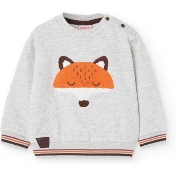 Sudadera de felpa para bebé niño con dibujo frontal y coderas Boboli