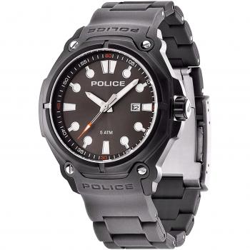 Police Men's Quartz Watch with Black Dial Analogue Display and Gold Plastic PL,13939JSB / 61