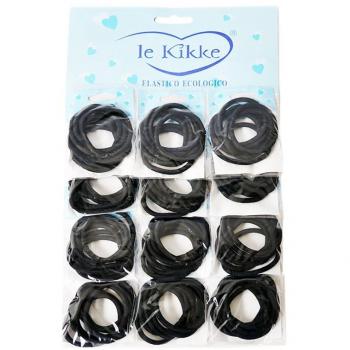 Kikke Card Set: 12 Envelopes with 72 Black Elastic Bands (4.5mm Diameter, 0.4cm Thickness)