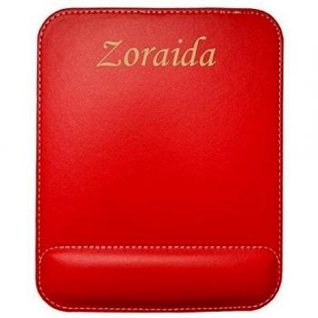 Almohadilla de cuero sintético de ratón personalizado con el texto: Zoraida