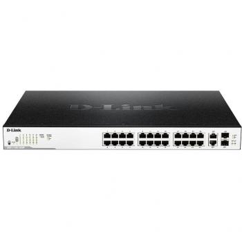 D-Link DGS-1100-26MP Smart Managed 26-Port Gigabit PoE Switch with 2 Combo SFP Ports, 24 x PoE Ports, 370 W PoE Budget, Fan, ONVIF Support