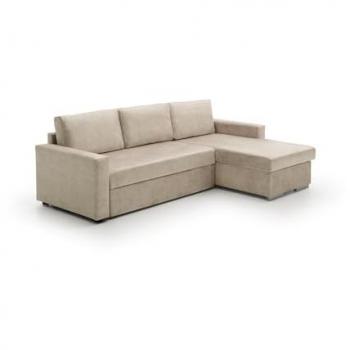 Sofá Cama Chaise Longue Isabella Económico Beige Derecha 236x146x85