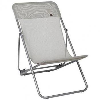 Lafuma LFM2502-1685 - Silla de playa, plegable y regulable tumbona maxi, seigle, gris