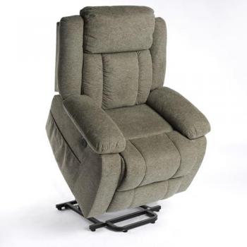 Sillón Relax Eléctrico California Elevable Reclinable Levanta Personas Tela 100% Poliéster Gris