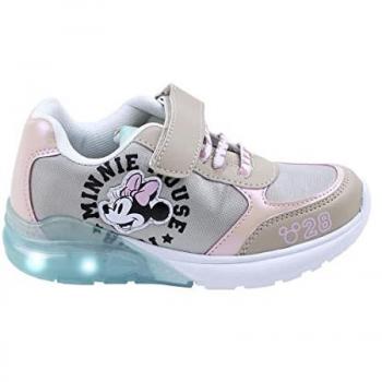 Zapatillas Deportivas Infantiles Minnie Mouse Rosa Talla 32 Cierre de Velcro y Elásticos Suela TPR Luces Producto Original Diseñado en España