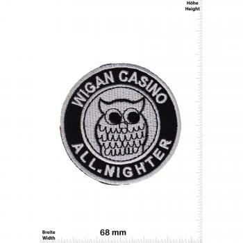 Patch - Wigan Casino - All Nighter - Fun Patch - Adult - Vest - Chaleco - Parche Termoadhesivos Bordado Apliques - Parches - Give Away Regalar