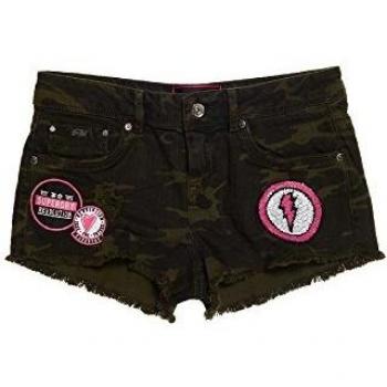 Superdry - G70000YQF5 - Taped Blue - Pantalon Corto Mujer - Denim Hot Short - Banda Lateral