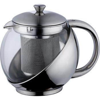 Renberg Apple - Tarro para servir té, 1100 ml, acero inoxidable y vidrio