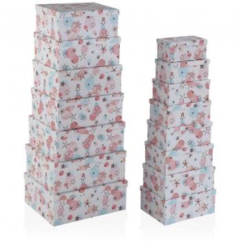 Set de Cajas Organizadoras Apilables Versa Estrellas Cartón 15 Piezas 35 x 16,5 x 43 cm