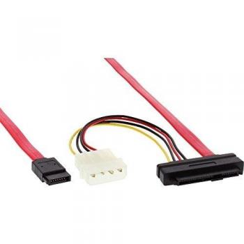 InLine Cable de conexión SAS, 29 pines SFF 8482, alimentación a 1x SATA, objetivo único, 0.5 m, 27602