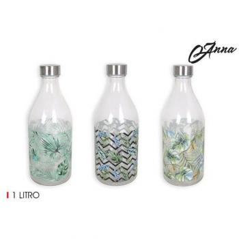 BOTELLA VIDRIO 1L TAPA METAL - ANNA