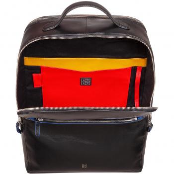 Mochila grande de hombre de piel para llevar PC 13' con doble cremallera, mochila antirrobo, soporte para PC portátil y tableta, mochila de trabajo de viaje con ataque de carro