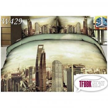 6 tlg 3D de funda de edredón y funda de edredón y de las guarniciones 200 x 200, 100% algodón, W429, 200 x 200 cm