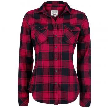 Brandit Amy Flannel Checkshirt for Girls - Red/Black - 2XL