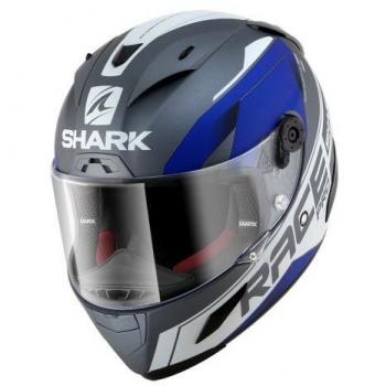 Shark de Hark – Race – Casco de Moto R Pro Sauer Mat, antracita/azul, tamaño S
