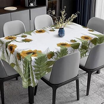 GREATOYAR Mantel Antimanchas Rectangular, Mantel Impermeable, Hule Mesa, Resistente, Lavable, Impermeable, Ideal para Interiores y Exteriores, para Decoración de Mesa, Girasol, Medida 140x180cm