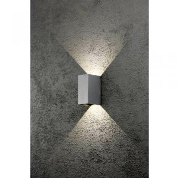 Aplique LED para exterior Konstsmide Cremona 8 cm gris, aluminio, luz ajustable, IP54, 2x3W
