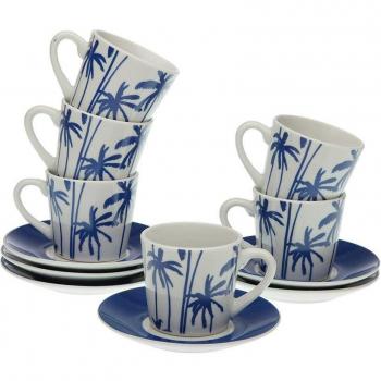 Set de 6 tazas de café con plato Versa Marina