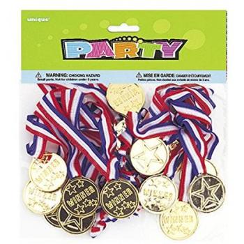 Unique Party-Paquete de 24 medallas de oro Winners