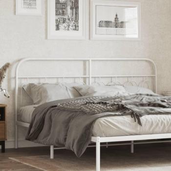 Cabecero de metal blanco 160 cm vidaXL con diseño moderno, estructura resistente, acabado en pintura blanca, apto para colchones de 160 cm de ancho, fácil instalación y mantenimiento
