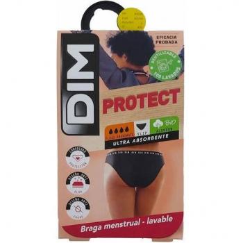 Dim Protect Braguitas Menstruales Absorbentes para Flujo Abundante Algodón Lavables Color Negro Talla L 42/44
