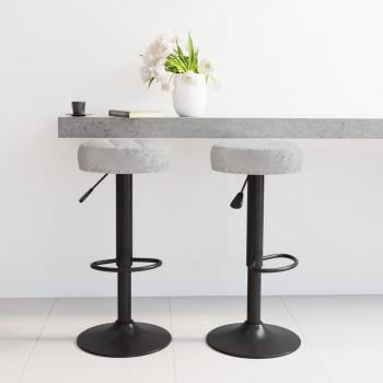 Taburetes de Bar de Terciopelo Gris - 2 Piezas, Diseño Elegante y Moderno, Asiento Confortable, Base Resistente, Ideal para Cocina y Comedor