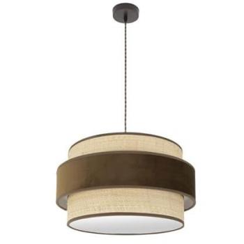 Colgante Reyes 2xe27 Marron/natural-marron Regx50x50 Cm
