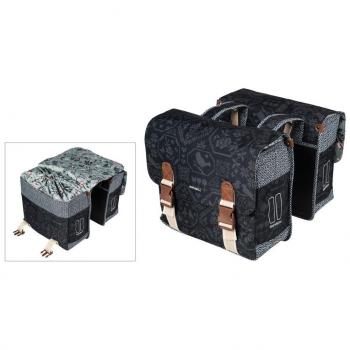 Basil Bohème Double Bag, – Bolsa doble para bicicleta, 35 L, Charcoal
