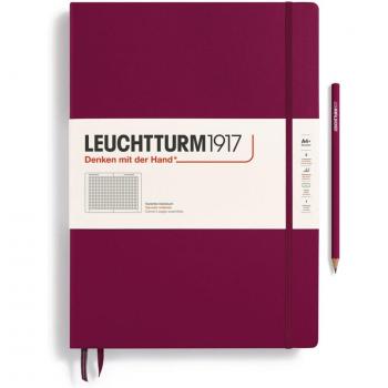 Leuchtturm1917 Master Classic Hardcover Notebook - Port Red - A4+ - Squared