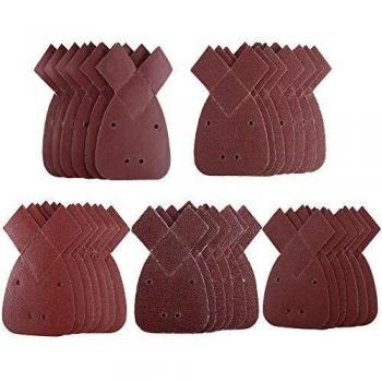 Papel de lija set ETSAMOR 50pcs Hojas de lija para lijadoras 40/60/80/120/240 granos para black and decker lijadora pulido/eliminación de óxido