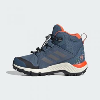 Botas de montaña Adidas Terrex Disney Mid Gore-Tex Hiking Infanti, características: impermeables, medias altas, diseño infantil, suela antideslizante, color Gris/Steel/Semi Impact Orange, talla 38-39 EU