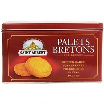 Saint Aubert Galletas Lata Palet Breton de Mantequilla - 6 Estuches de 125 gr - Total 750 gr