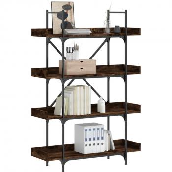 vidaXL 4-Tier Bookcase Smoked Oak 100x33x145.5 cm Engineered Wood